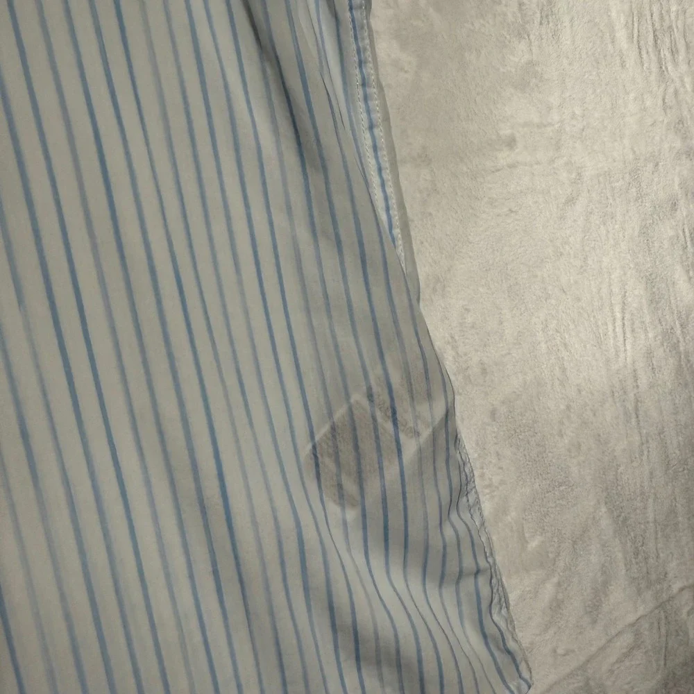 Banana Republic | Men's Slim Fit Blue Striped Short Sleeve Button-down, M Tall